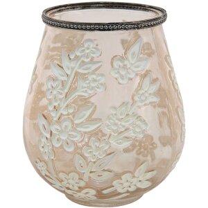 Clayre & Eef 6gl3496 Glass Candle Holder Brown, White...