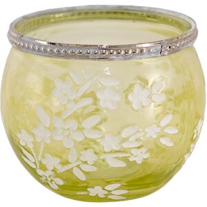 Clayre & Eef 6gl3497 Glass Candle Holder Green, White...