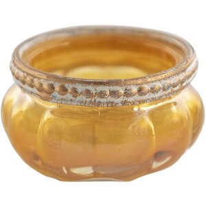 Clayre & Eef 6gl3502 Glass Candle Holder Yellow, Gold...