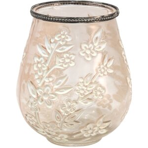 Clayre & Eef 6gl3508 Glass Candle Holder Brown, White...