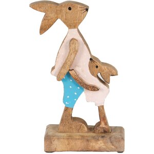 Clayre & Eef 6h2153 Deco Rabbit Brown, Blue 12x6x22 cm