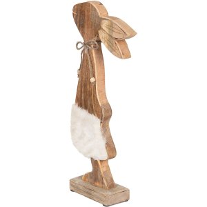 Clayre & Eef 6h2155 Deco Rabbit Brown, White 18x6x40 cm