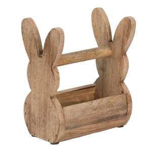 Clayre & Eef 6h2157l wooden box rabbit brown 16x12x25 cm