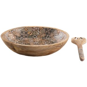 Clayre & Eef 6h2165 Decorative bowl Brown, White...