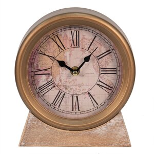 Clayre & Eef 6kl0749 Table clock Brown 17x4x20 cm - 1xAA