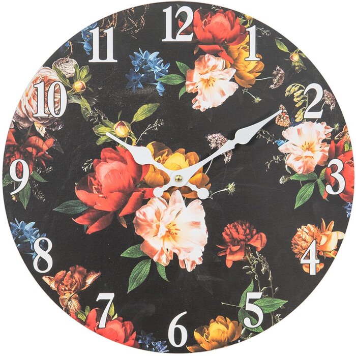 Clayre & Eef 6kl0760 Wall Clock Black ø 34x4 cm - 1xAA