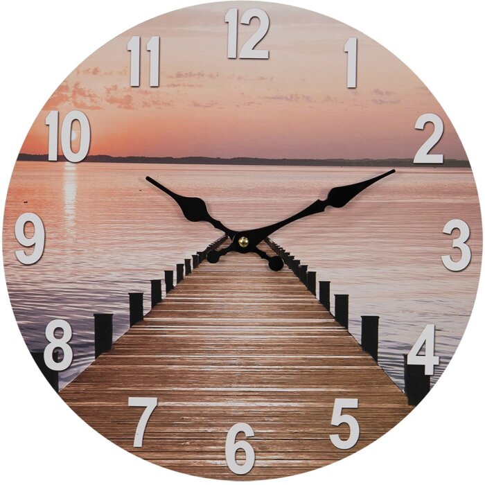 Clayre & Eef 6kl0761 Wall clock Brown ø 34x4 cm - 1xAA