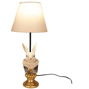 Clayre & Eef 6lmc0056 Table lamp rabbit beige ø 22x57 cm