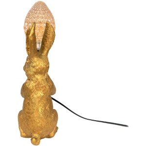 Clayre & Eef 6lmp748 Table lamp Rabbit Gold color 13x17x36 cm E27-max 1x60W