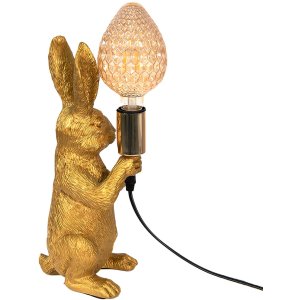 Clayre & Eef 6lmp748 Table lamp Rabbit Gold color 13x17x36 cm E27-max 1x60W