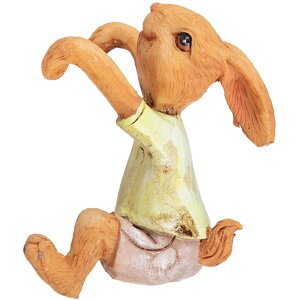 Clayre & Eef 6pr3532 Deco Rabbit Green, Brown 5x5x9 cm