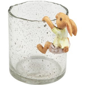 Clayre & Eef 6pr3532 Deco Rabbit Green, Brown 5x5x9 cm