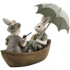 Clayre & Eef 6pr3534 Deco Rabbit Green, Brown, Beige 14x10x12 cm