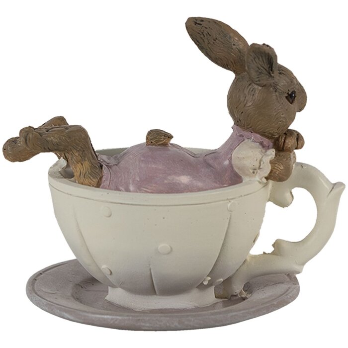 Clayre & Eef 6pr3535 decoration rabbit pink 10x8x9 cm