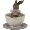 Clayre & Eef 6pr3535 decoration rabbit pink 10x8x9 cm