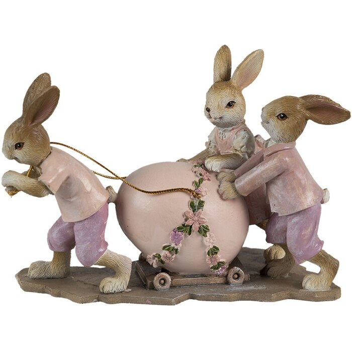 Clayre & Eef 6pr3543 Deco Rabbit Pink, Beige 17x8x11 cm