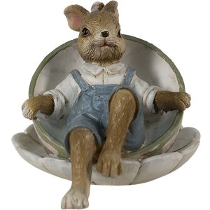 Clayre & Eef 6pr3558 Deco Rabbit Grey 11x8x7 cm