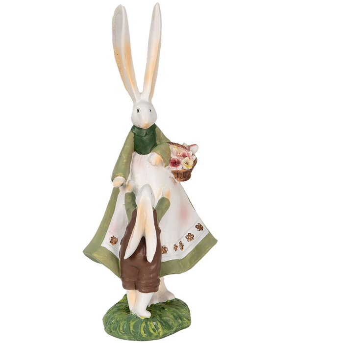 Clayre & Eef 6pr3567 Deco Rabbit Green, Red 10x7x25 cm