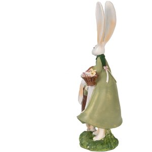 Clayre & Eef 6pr3567 Deco Rabbit Green, Red 10x7x25 cm