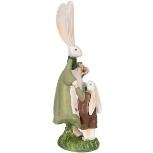 Clayre & Eef 6pr3567 Deco Rabbit Green, Red 10x7x25 cm