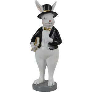 Clayre & Eef 6pr3572 Deco Rabbit Black, White 7x7x20 cm