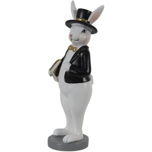 Clayre & Eef 6pr3572 Deco Rabbit Black, White 7x7x20 cm