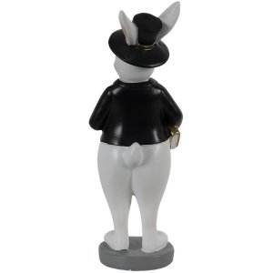 Clayre & Eef 6pr3572 Deco Rabbit Black, White 7x7x20 cm