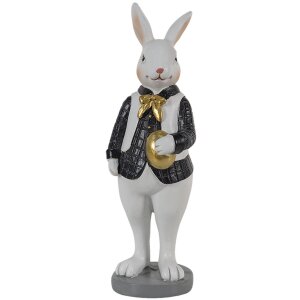 Clayre & Eef 6pr3576 Deco Rabbit Black, White 5x5x15 cm