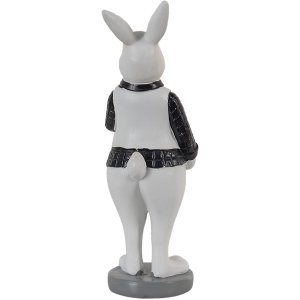 Clayre & Eef 6pr3576 Deco Rabbit Black, White 5x5x15 cm