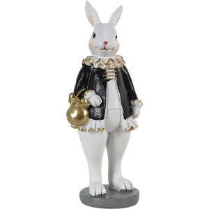 Clayre & Eef 6pr3577 Deco Rabbit Black, White 5x5x15 cm