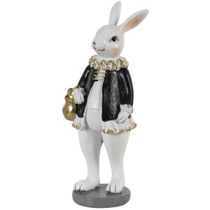 Clayre & Eef 6pr3577 Deco Rabbit Black, White 5x5x15 cm