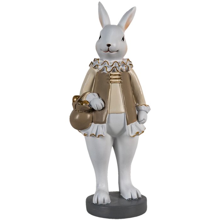 Clayre & Eef 6pr3583 Deco Rabbit Beige, White 10x8x25 cm