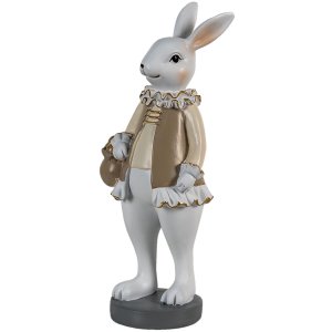 Clayre & Eef 6pr3583 Deco Rabbit Beige, White 10x8x25 cm