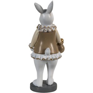 Clayre & Eef 6pr3583 Deco Rabbit Beige, White 10x8x25 cm