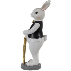 Clayre & Eef 6pr3584 Deco Rabbit Black, White 5x5x15 cm