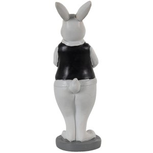 Clayre & Eef 6pr3584 Deco Rabbit Black, White 5x5x15 cm