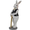 Clayre & Eef 6pr3584 Deco Rabbit Black, White 5x5x15 cm