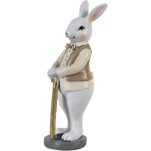 Clayre & Eef 6pr3585 Deco Rabbit Beige, White 5x5x15 cm