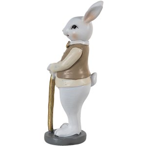 Clayre & Eef 6pr3585 Deco Rabbit Beige, White 5x5x15 cm