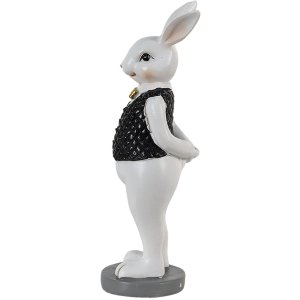 Clayre & Eef 6pr3587 Deco Rabbit Black, White 5x5x15 cm