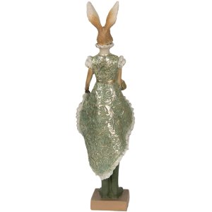 Clayre & Eef 6pr3592 Deco Rabbit Green, Brown, Beige 11x8x33 cm