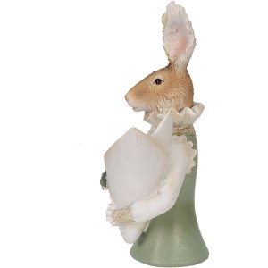 Clayre & Eef 6pr3594 Deco Rabbit Green, Brown, Beige 16x13x30 cm