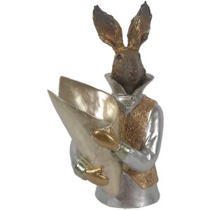 Clayre & Eef 6pr3599 Deco rabbit gold color 16x13x30 cm