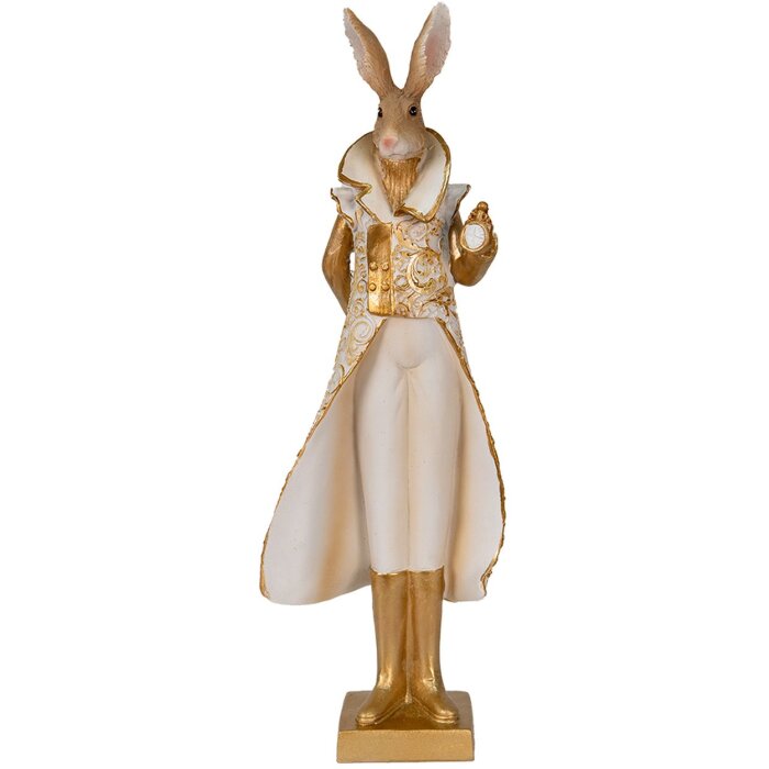 Clayre & Eef 6pr3602 Deco rabbit gold color, white 11x8x33 cm