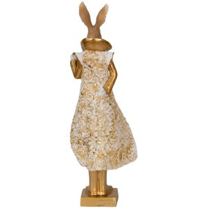 Clayre & Eef 6pr3602 Deco rabbit gold color, white 11x8x33 cm