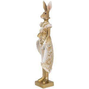 Clayre & Eef 6pr3603 Deco rabbit gold color, white...