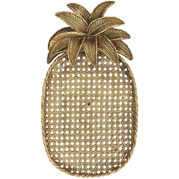 Clayre & Eef 6pr4774 Decorative bowl pineapple gold color 40x22x4 cm