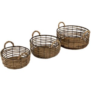 Clayre & Eef 6ro0543 Storage baskets set of 3 brown...