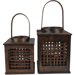 Clayre & Eef 6ro0580s Lantern Brown 17x17x20 cm