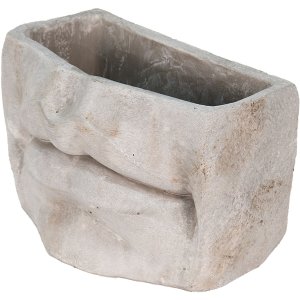 Clayre & Eef 6te0389s flower pot for indoor mouth gray 21x13x14 cm